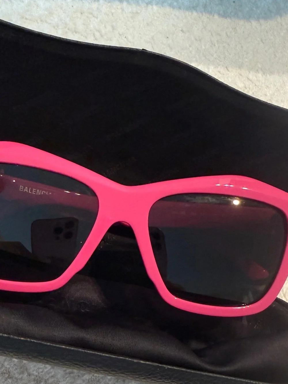 Balenciaga Bright Pink Square Sunglasses